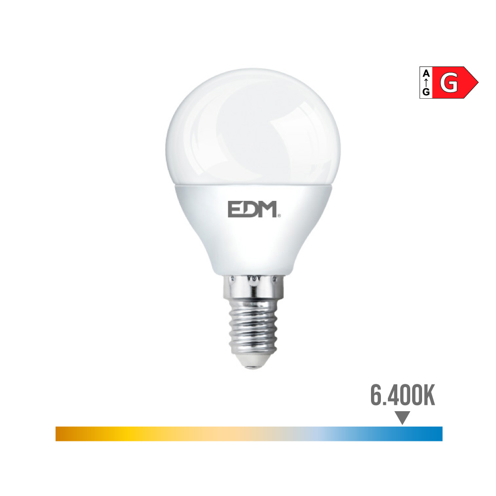 Haas Vergadering Vergelden SPHERICAL LED BULB E14 6W 500 Lm 6400K COLD LIGHT EDM | EDM Product